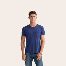 Load image into Gallery viewer, Men's Garment Wash Pocket Crew Neck T-Shirt