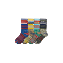 Load image into Gallery viewer, Men's Brush Stripe Calf Sock 4-Pack