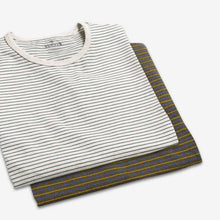 Load image into Gallery viewer, Men's Pima Cotton Striped Crew Neck T-Shirt