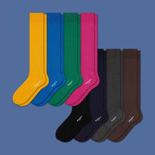 Load image into Gallery viewer, Men's Ribbed Dress Over the Calf Sock 8-Pack