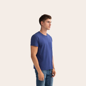 Men's Garment Wash Pocket Crew Neck T-Shirt