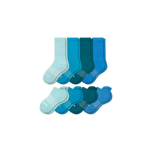 Youth Solids Calf & Ankle Sock 8-Pack