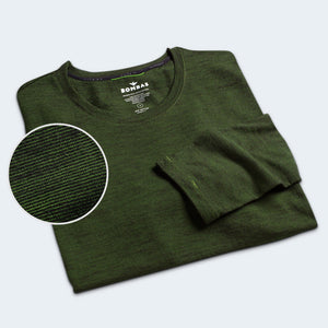 Men's Merino Wool Crew Neck Long Sleeve T-Shirt