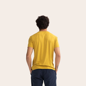 Men's Garment Wash Pocket Crew Neck T-Shirt