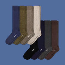 Load image into Gallery viewer, Men&#39;s Ribbed Dress Over the Calf Sock 8-Pack
