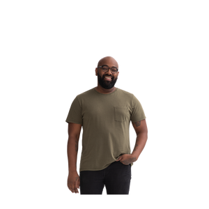 Men's Garment Wash Pocket Crew Neck T-Shirt