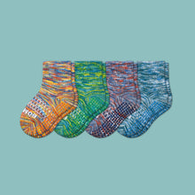 Load image into Gallery viewer, Toddler Space Dye Gripper Calf Sock 4-Pack
