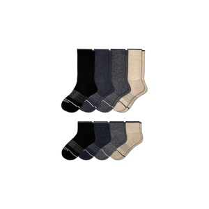 Men's Merino Wool Calf & Quarter Sock 8-Pack