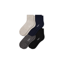 Load image into Gallery viewer, Women&#39;s Lightweight Ribbed Quarter Sock 4-Pack
