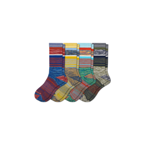 Men's Brush Stripe Calf Sock 4-Pack