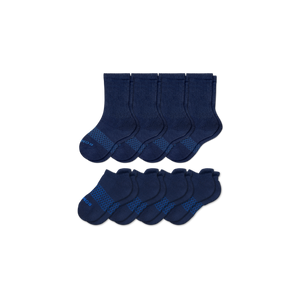 Youth Solids Calf & Ankle Sock 8-Pack