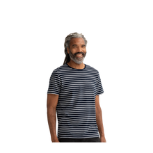 Load image into Gallery viewer, Men&#39;s Pima Cotton Nautical Stripe Crew Neck T-Shirt
