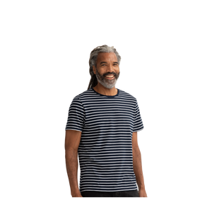 Men's Pima Cotton Nautical Stripe Crew Neck T-Shirt