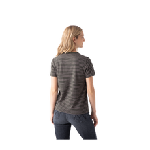 Load image into Gallery viewer, Women&#39;s Pima Cotton Striped Crew Neck T-Shirt
