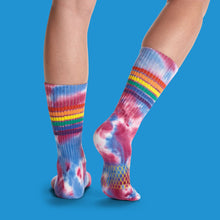 Load image into Gallery viewer, Tie Dye Pride Calf Socks
